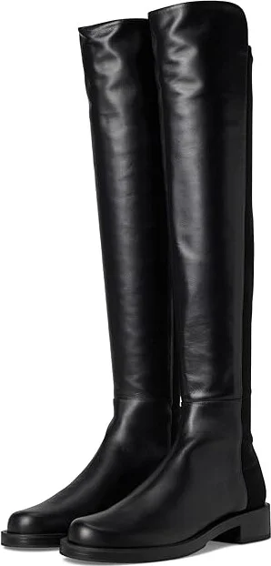 Stuart Weitzman 5050 Bold Boot Women's Shoes Black 1 : 6.5 B, Leather/Textile