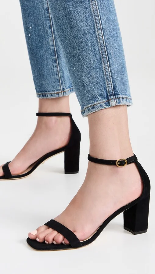 Stuart Weitzman 75mm Nudist Curve Block Sandals - Image 5