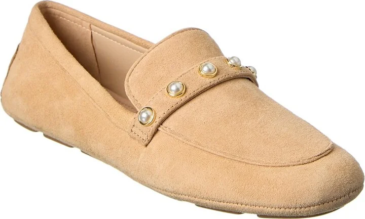 Stuart Weitzman Allpearls Suede Driving Loafer