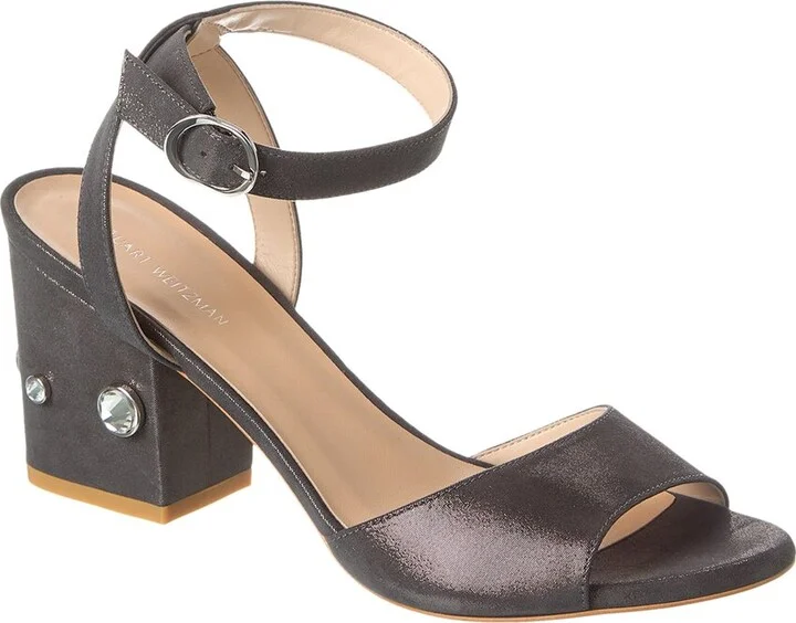 Stuart Weitzman Allshine 75 Suede Block Sandal