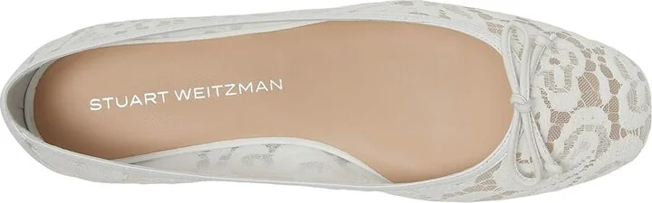 Stuart Weitzman Arabella Ballet Flat Women's Flat Shoes White : 6 M, Leather/Mesh - Image 2