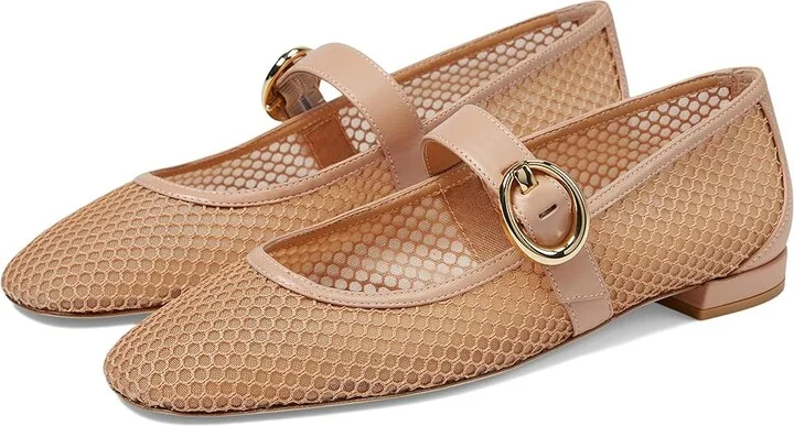 Stuart Weitzman Arabella Mary Jane Women's Flat Shoes Ginger : 8 M, Leather