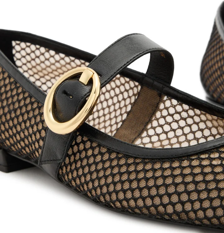 Stuart Weitzman Arabella Mesh Mary Jane Flats - Image 4