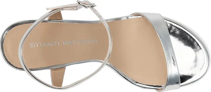 Stuart Weitzman Babette 85 Women's Shoes Silver : 7 M, Leather - Image 2