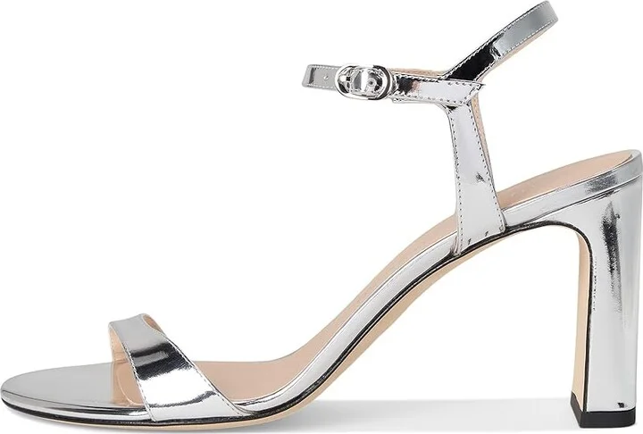 Stuart Weitzman Babette 85 Women's Shoes Silver : 7 M, Leather - Image 6