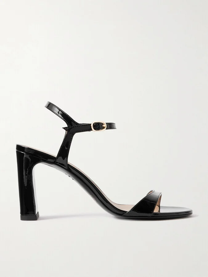 Stuart Weitzman - Babette Patent-leather Sandals - Black