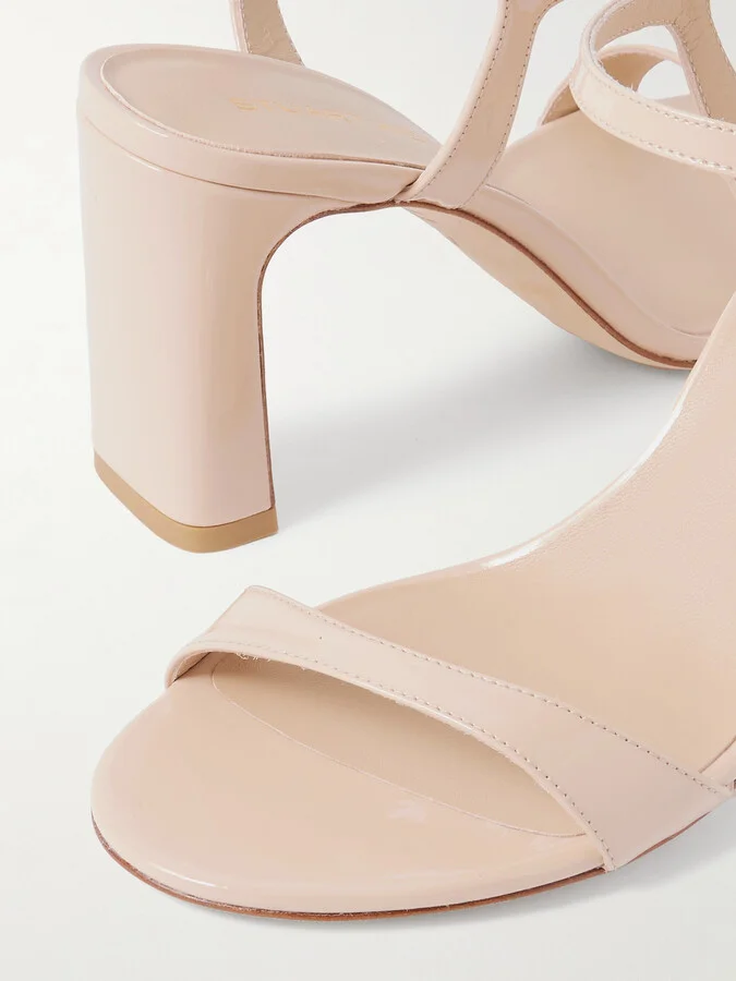 Stuart Weitzman - Babette Patent-leather Sandals - Neutrals - Image 4