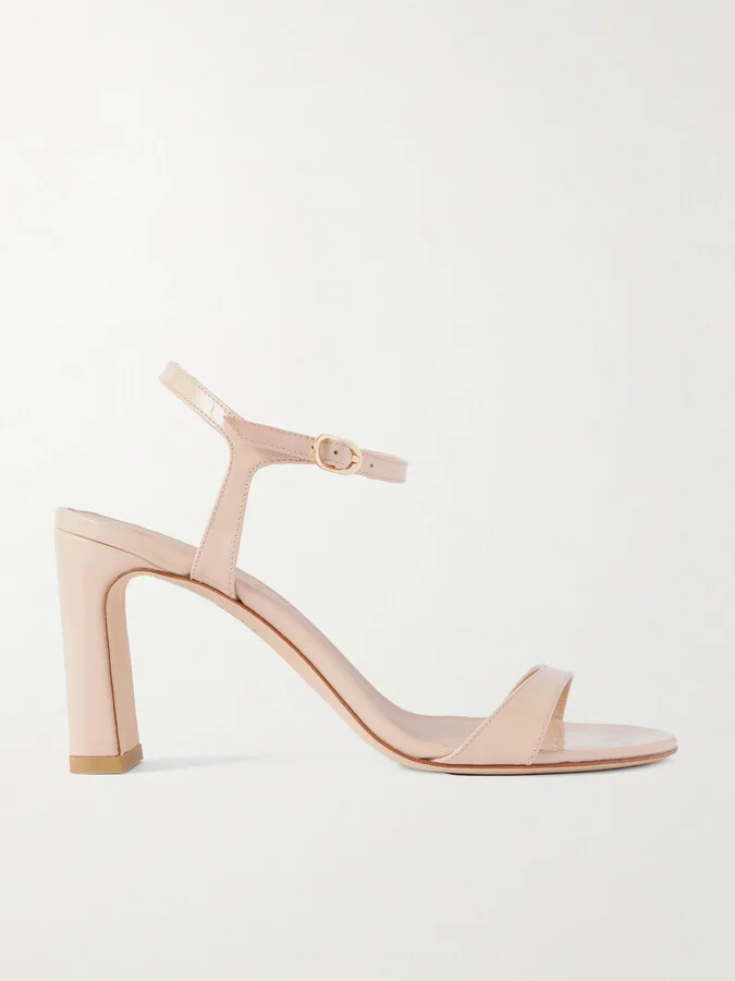 Stuart Weitzman - Babette Patent-leather Sandals - Neutrals