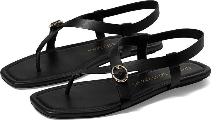 Stuart Weitzman Benni Sandal Women's Sandals Black : 7.5 M, Leather
