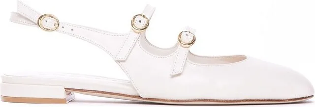 Stuart Weitzman Benni Slingback Buckle-Detailed Flats