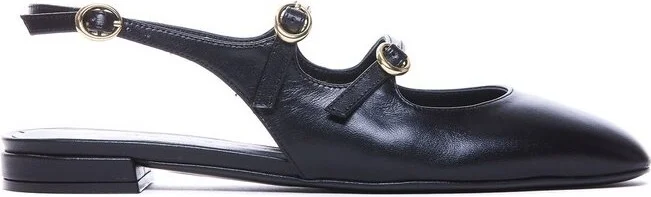 Stuart Weitzman Benni Slingback Buckle-Detailed Flats