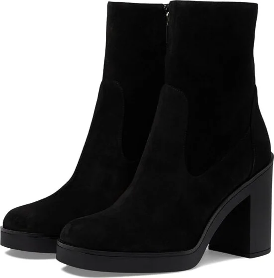 Stuart Weitzman Bethenny 80 Zip Bootie Women's Flat Shoes Black : 8.5 M, Leather/Rubber