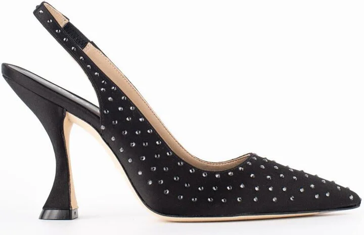 Stuart Weitzman Black Slingback With Swarovski