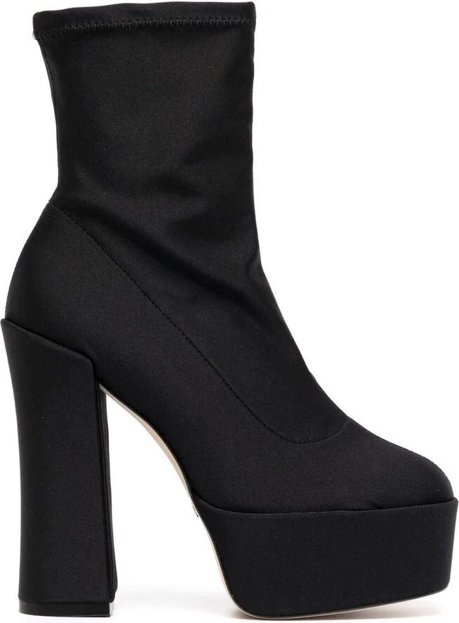 Stuart Weitzman Block-Heeled Round-Toe Boots