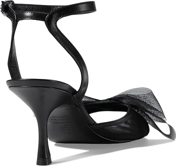 Stuart Weitzman Blushing Bow 75 San Women's Sandals Black : 9.5 M, Leather/Rubber - Image 4
