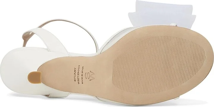 Stuart Weitzman Blushing Bow 75 San Women's Sandals Cream/White : 9 M, Leather/Rubber - Image 3