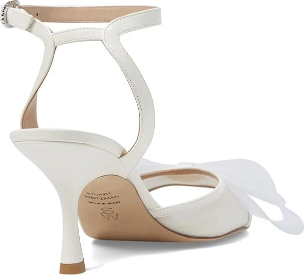 Stuart Weitzman Blushing Bow 75 San Women's Sandals Cream/White : 9 M, Leather/Rubber - Image 4