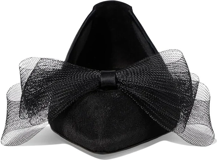 Stuart Weitzman Blushing Bow Flat Women's Flat Shoes Black : 6.5 M, Leather/Nylon/Rubber - Image 2