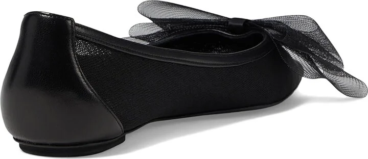 Stuart Weitzman Blushing Bow Flat Women's Flat Shoes Black : 6.5 M, Leather/Nylon/Rubber - Image 4