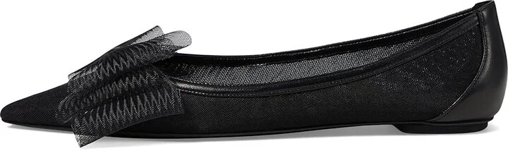 Stuart Weitzman Blushing Bow Flat Women's Flat Shoes Black : 6.5 M, Leather/Nylon/Rubber - Image 5