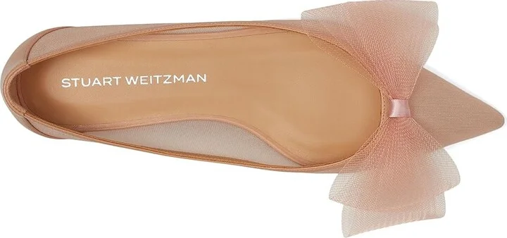 Stuart Weitzman Blushing Bow Flat Women's Flat Shoes Ginger : 7.5 M, Leather/Nylon/Rubber - Image 2