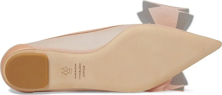 Stuart Weitzman Blushing Bow Flat Women's Flat Shoes Ginger : 7.5 M, Leather/Nylon/Rubber - Image 3