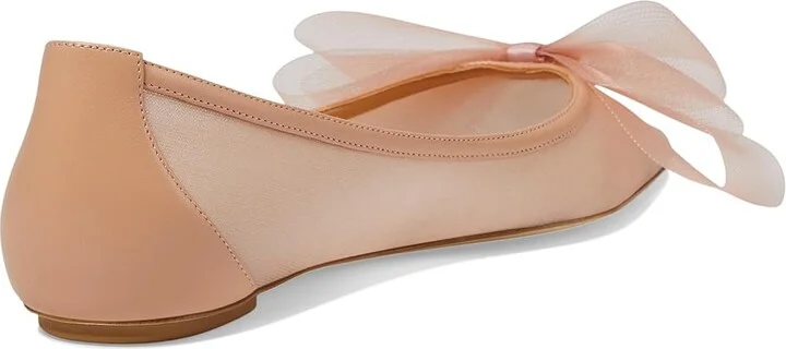 Stuart Weitzman Blushing Bow Flat Women's Flat Shoes Ginger : 7.5 M, Leather/Nylon/Rubber - Image 4