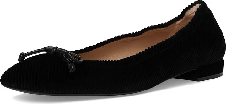 Stuart Weitzman Bria Ballet Flat Women's Flat Shoes Black : 5.5 M, Cotton/Leather - Image 5