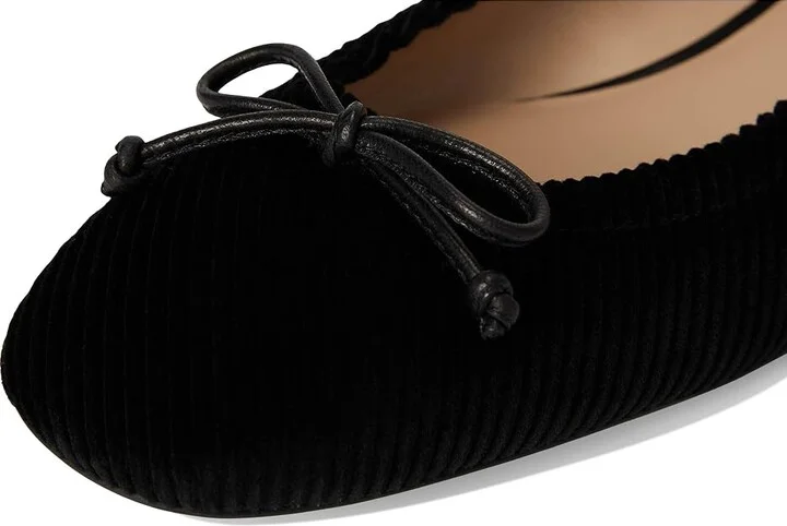 Stuart Weitzman Bria Ballet Flat Women's Flat Shoes Black : 5.5 M, Cotton/Leather - Image 7