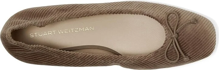 Stuart Weitzman Bria Ballet Flat Women's Flat Shoes Taupe : 8 M, Cotton/Leather - Image 2