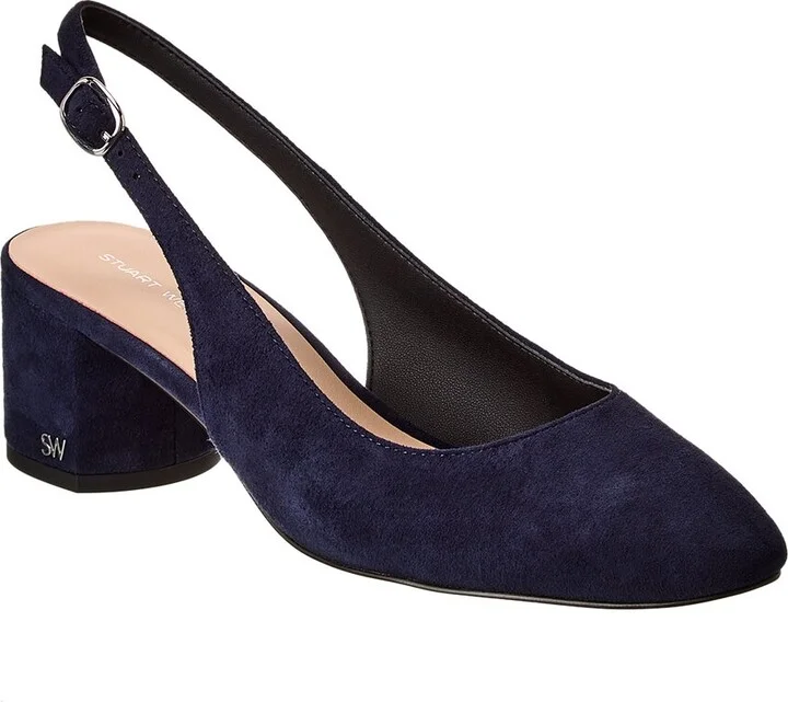 Stuart Weitzman Bridgt 50 Suede Slingback Pump
