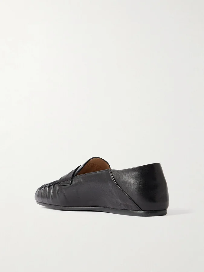 Stuart Weitzman - Brooks Collapsible-heel Leather Loafers - Black - Image 3