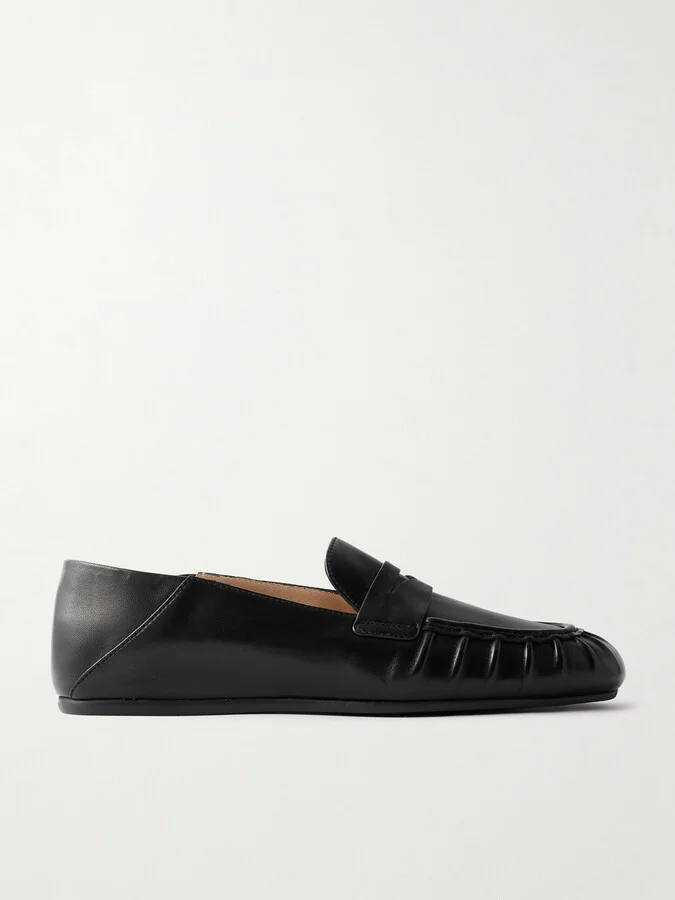 Stuart Weitzman - Brooks Collapsible-heel Leather Loafers - Black