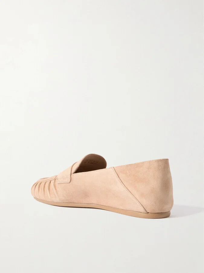 Stuart Weitzman - Brooks Collapsible-heel Suede Loafers - Neutrals - Image 3