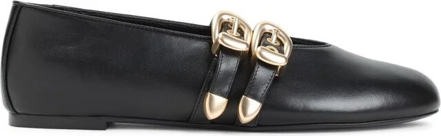 Stuart Weitzman Buckle Detaled Round Toe Loafers