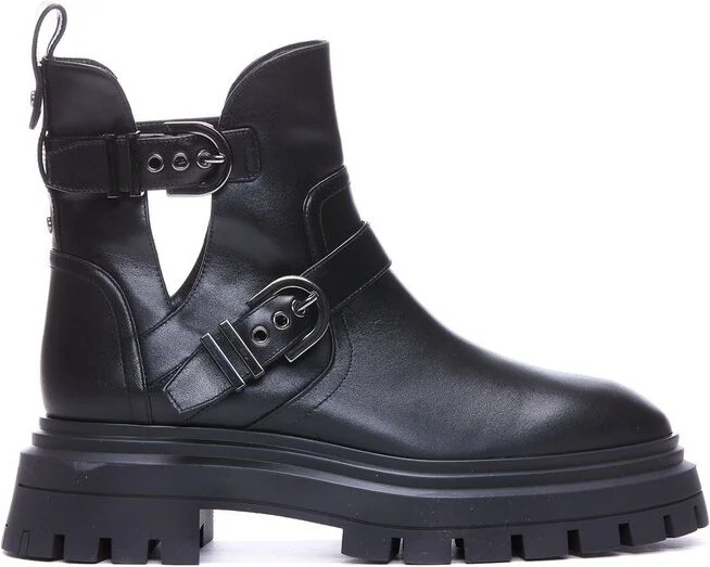 Stuart Weitzman Buckle-Fastened Round-Toe Ankle Boots