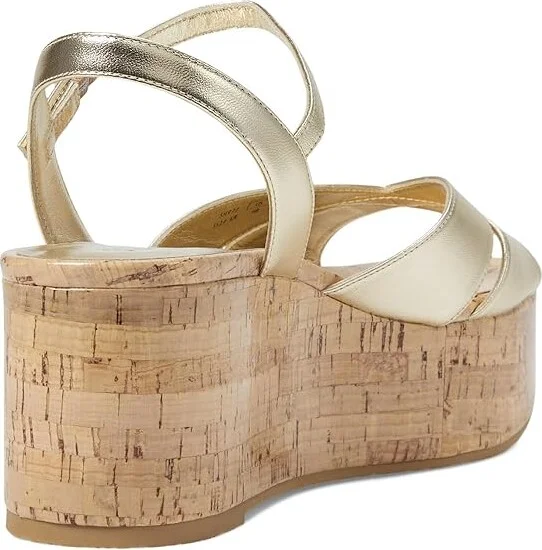 Stuart Weitzman Carmen Midi Wedge Women's Sandals Light Gold : 11 M, Leather - Image 4