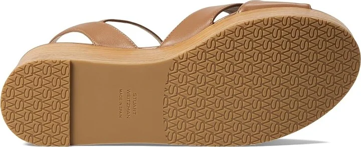 Stuart Weitzman Carmen Midi Wedge Women's Sandals Tan/Sand : 10.5 M, Leather - Image 3