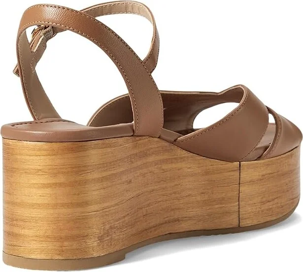Stuart Weitzman Carmen Midi Wedge Women's Sandals Tan/Sand : 10.5 M, Leather - Image 4
