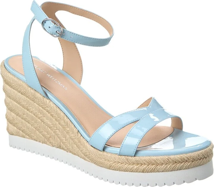 Stuart Weitzman Catlina Patent Espadrille Wedge Sandal