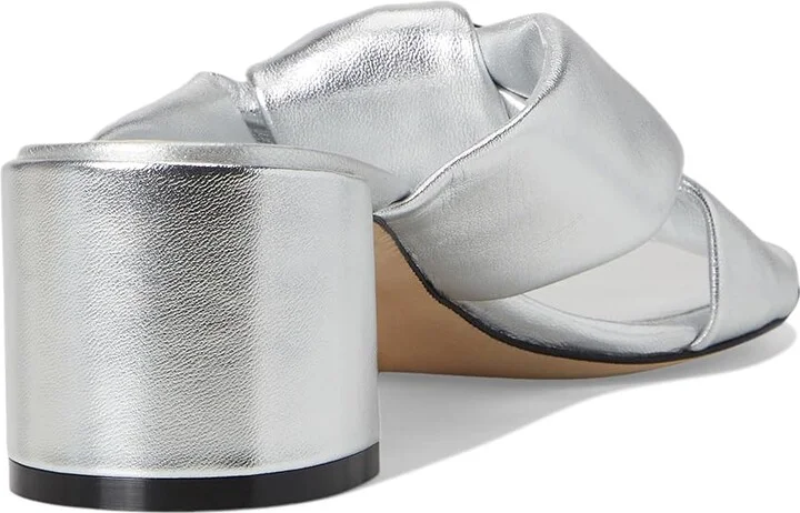 Stuart Weitzman Cece Block Slide 50 Women's Wedge Shoes Silver : 11 M, Leather - Image 4