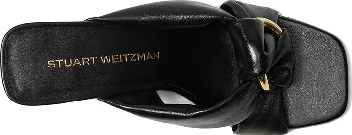 Stuart Weitzman Cece Slide 75 Women's Wedge Shoes Black : 10.5 M, Leather - Image 2