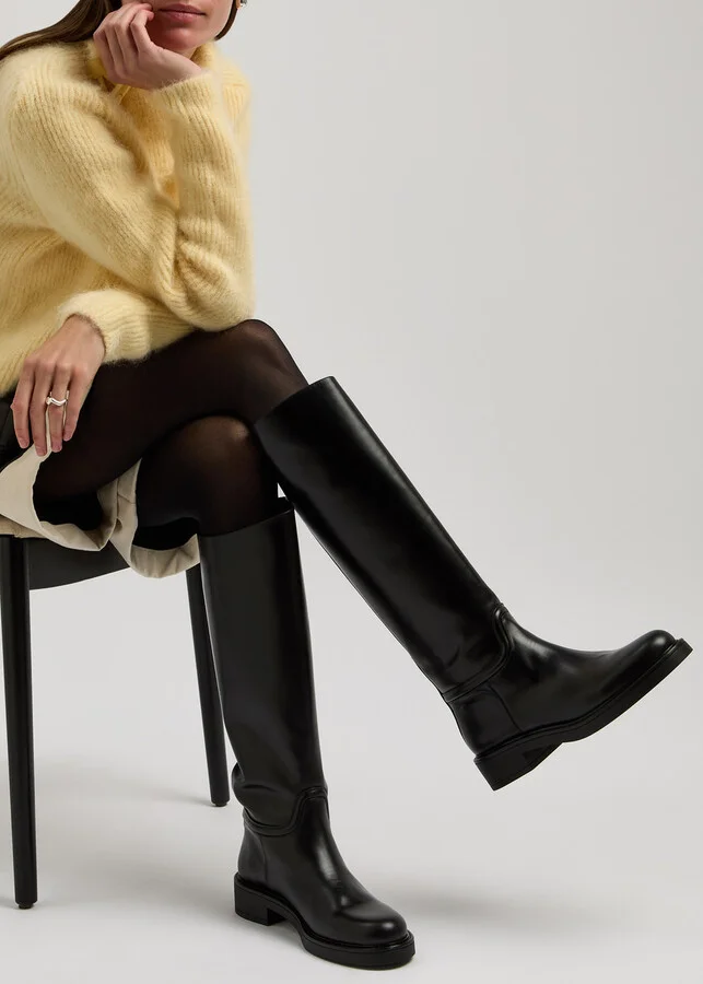 Stuart Weitzman Celia Leather Knee-high Boots - Image 5