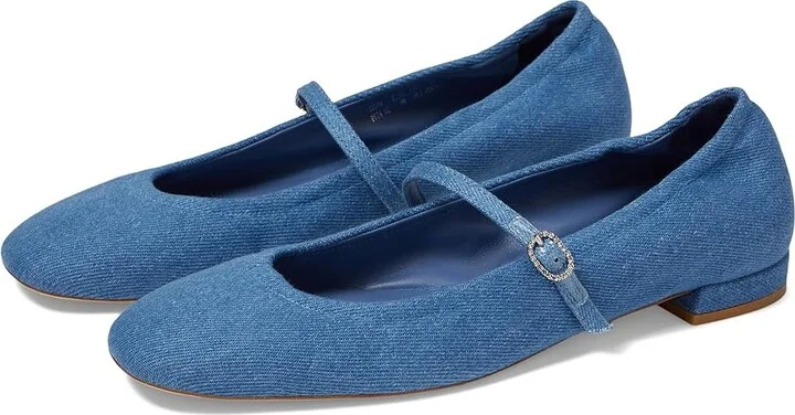 Stuart Weitzman Claris Ballet Flat Women's Flat Shoes Washed : 8 M, Leather