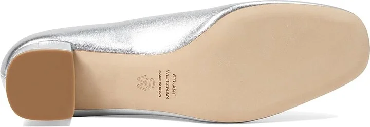 Stuart Weitzman Claris Mj 35 Pump High Women's Heels Silver : 9 M, Leather - Image 3