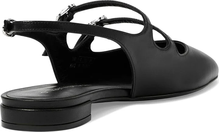 Stuart Weitzman Claris Mj Slingback Women's Flat Shoes Black : 7.5 M, Leather - Image 4