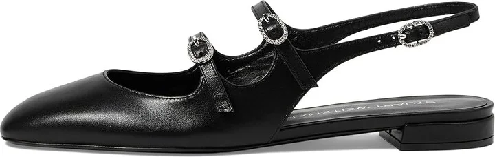 Stuart Weitzman Claris Mj Slingback Women's Flat Shoes Black : 7.5 M, Leather - Image 5