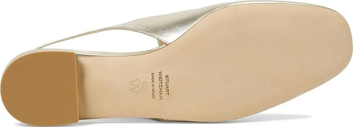 Stuart Weitzman Claris Mj Slingback Women's Flat Shoes Light Gold : 6 M, Leather - Image 3