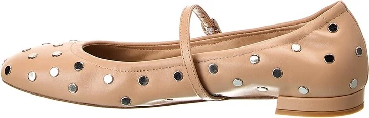 Stuart Weitzman Claris Stud Leather Ballet Flt - Image 2