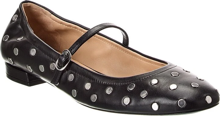 Stuart Weitzman Claris Stud Leather Ballet Flt